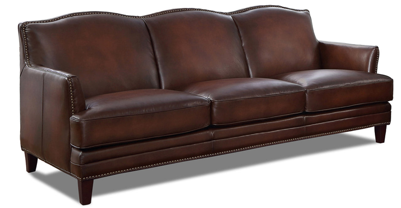 Oxford Leather Sofa Collection, Caramel Brown